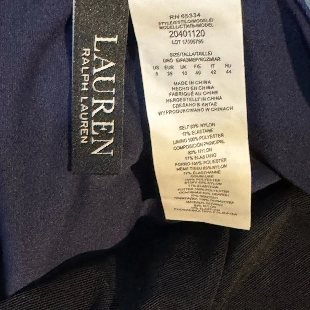 Ralph Lauren Navy Swimsuit top with Elegant Ruched Sides